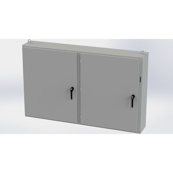 3 Point Latch with Coinproof/Padlock Handle Electrical Enclosures, 48 in H, 12 in D, 77-3/4 in W